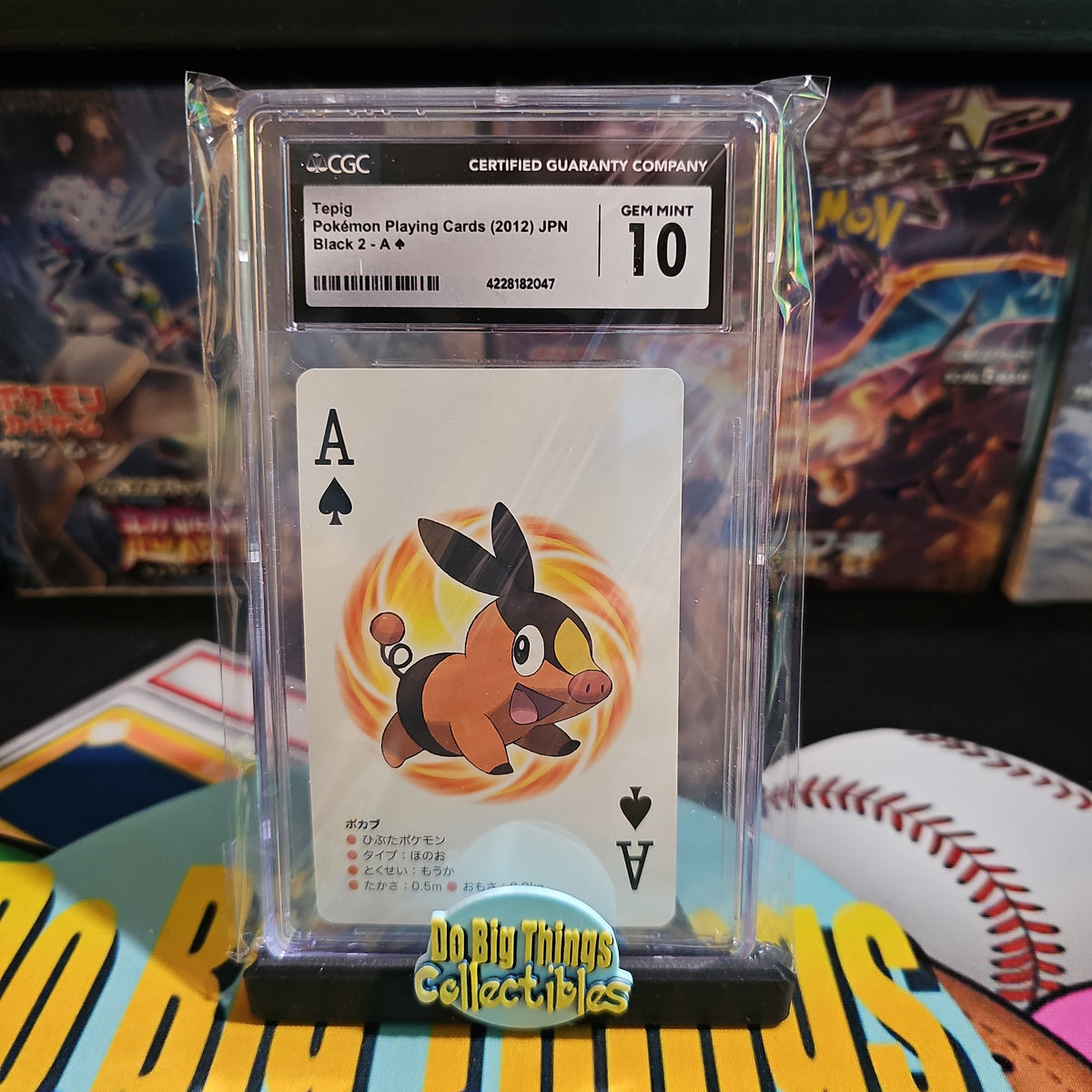 Pokemon Playing Card Tepig A♠️ CGC 10
