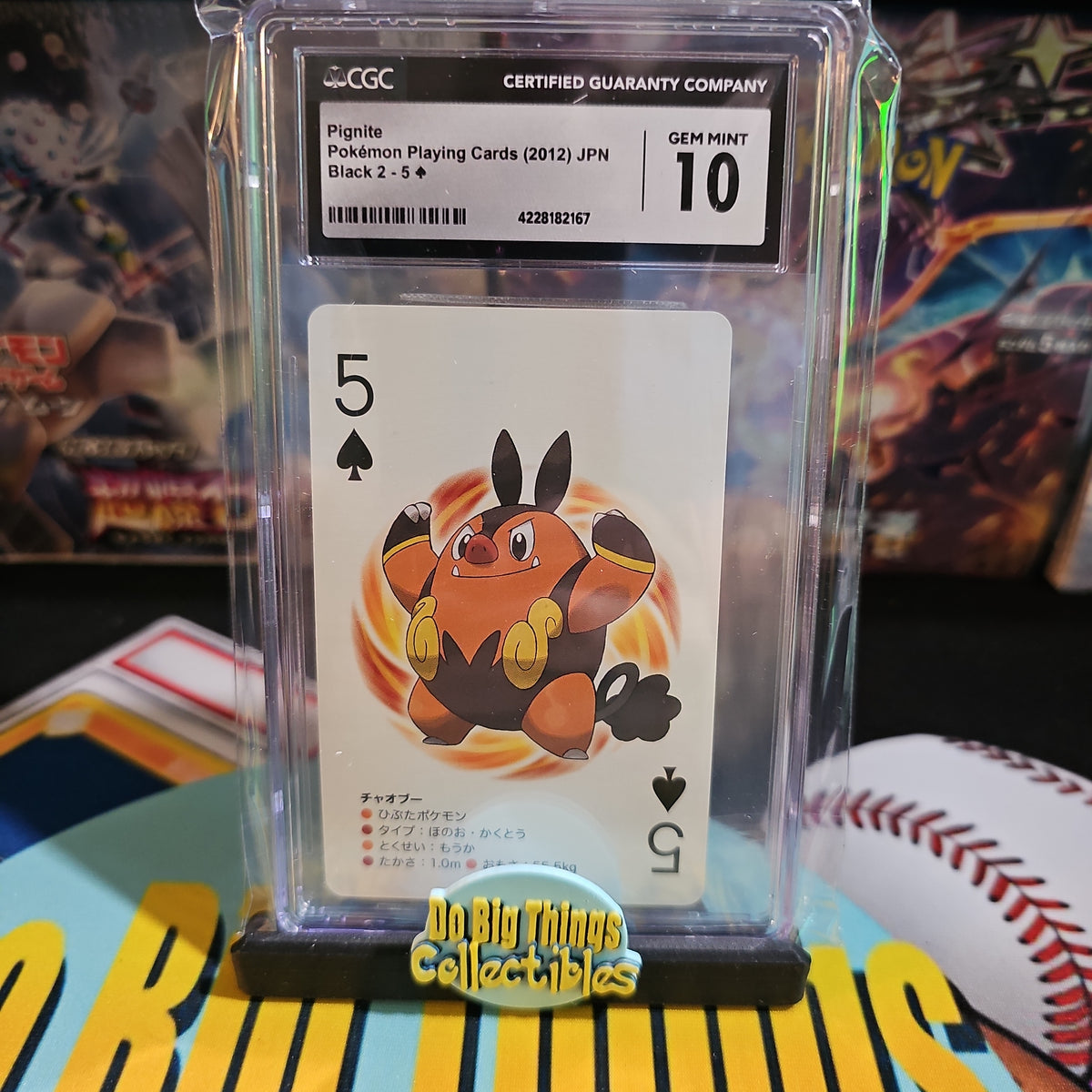 Pokemon Playing Card Pignite 5♠️ CGC 10