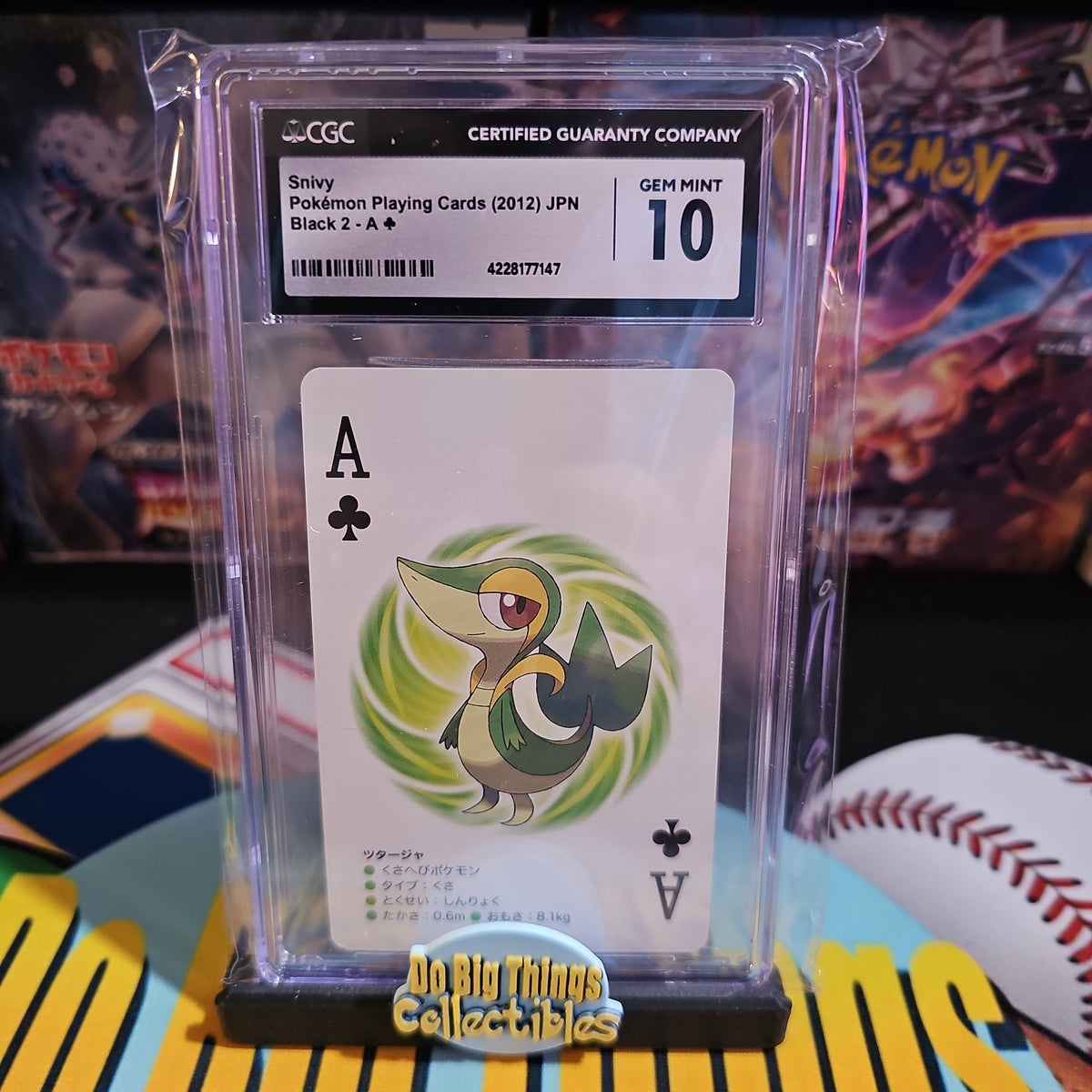 Pokemon Playing Card Snivy A♣️  CGC 10