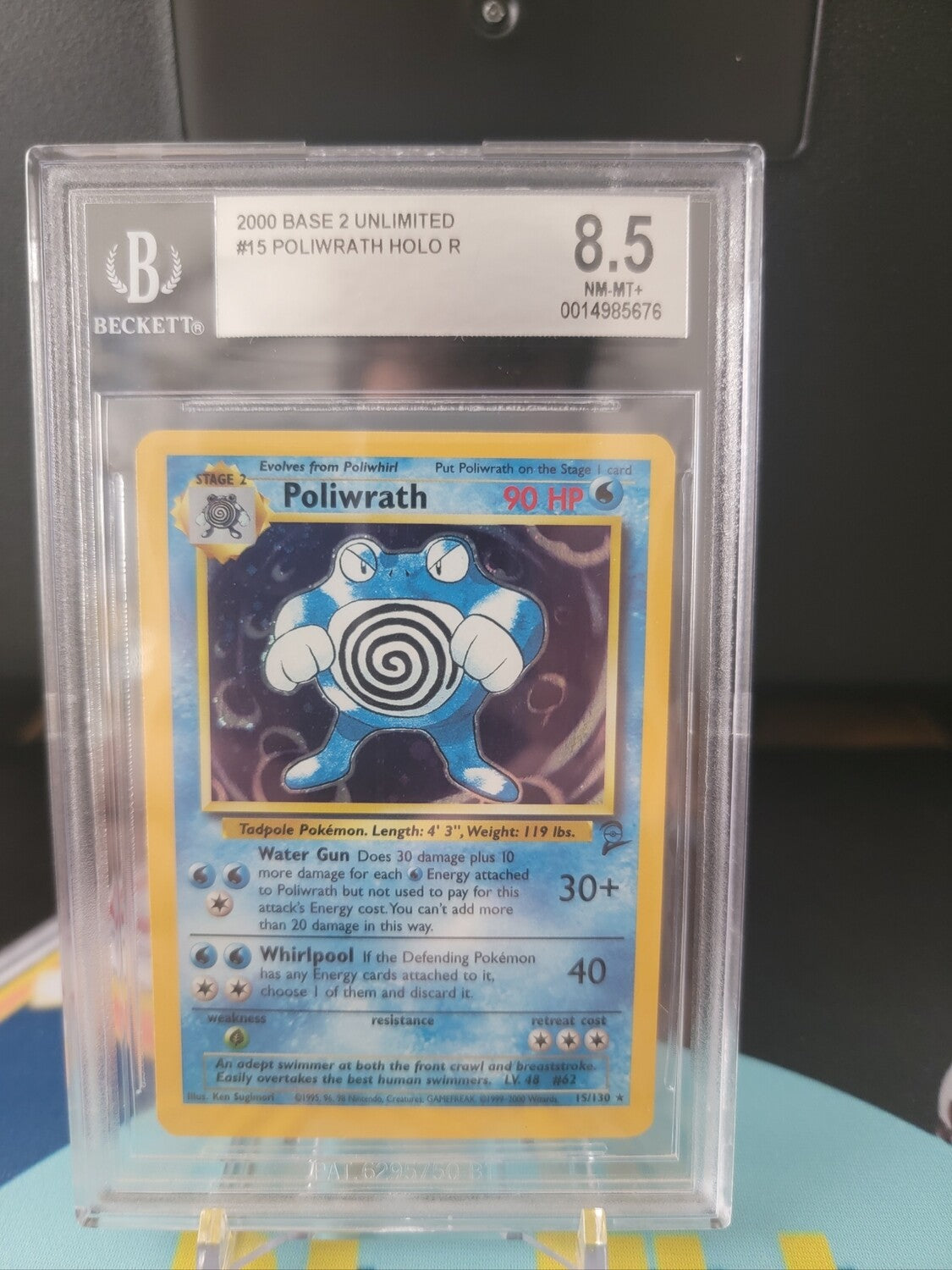 Base Set 2 Poliwrath Holo BGS 8.5