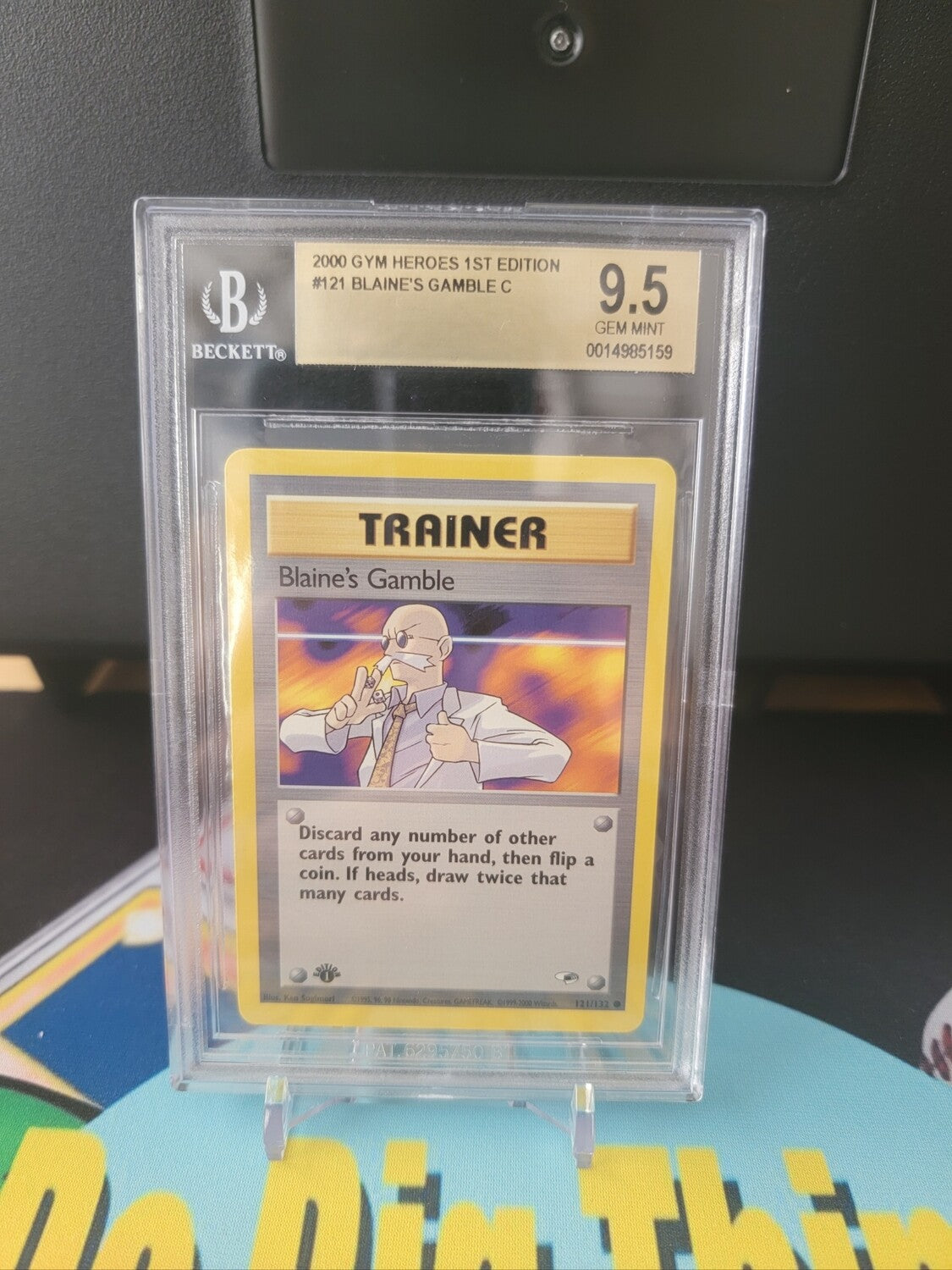 1st Edition Gym Heroes Blaine's Gamble BGS 9.5