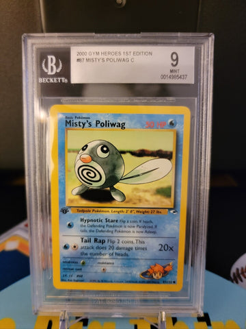 1st Edition Gym Heroes Misty's Poliwag BGS 9