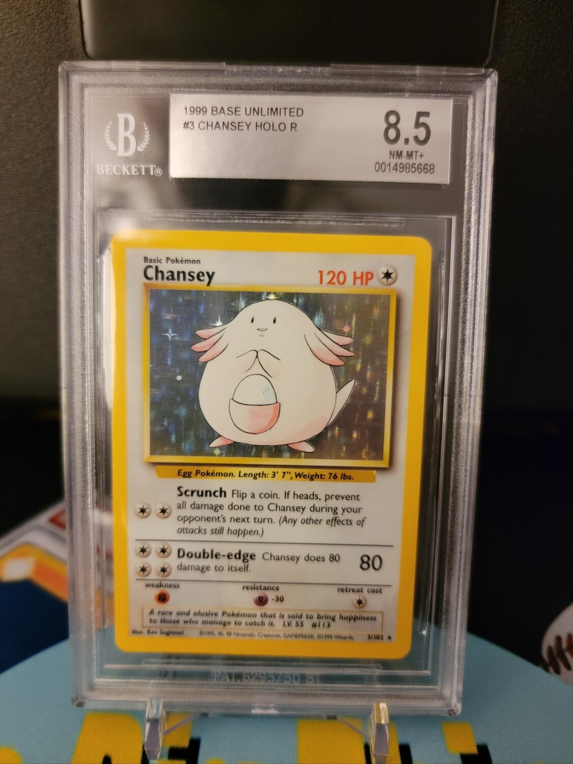 Base Set Chansey Holo BGS 8.5