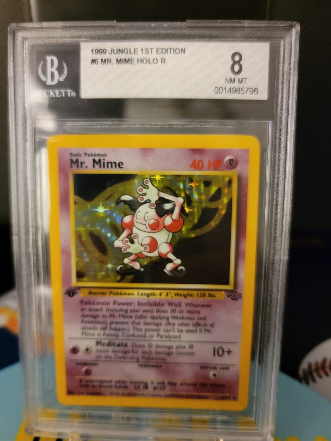 1st Edition Jungle Mr. Mime Holo BGS 8