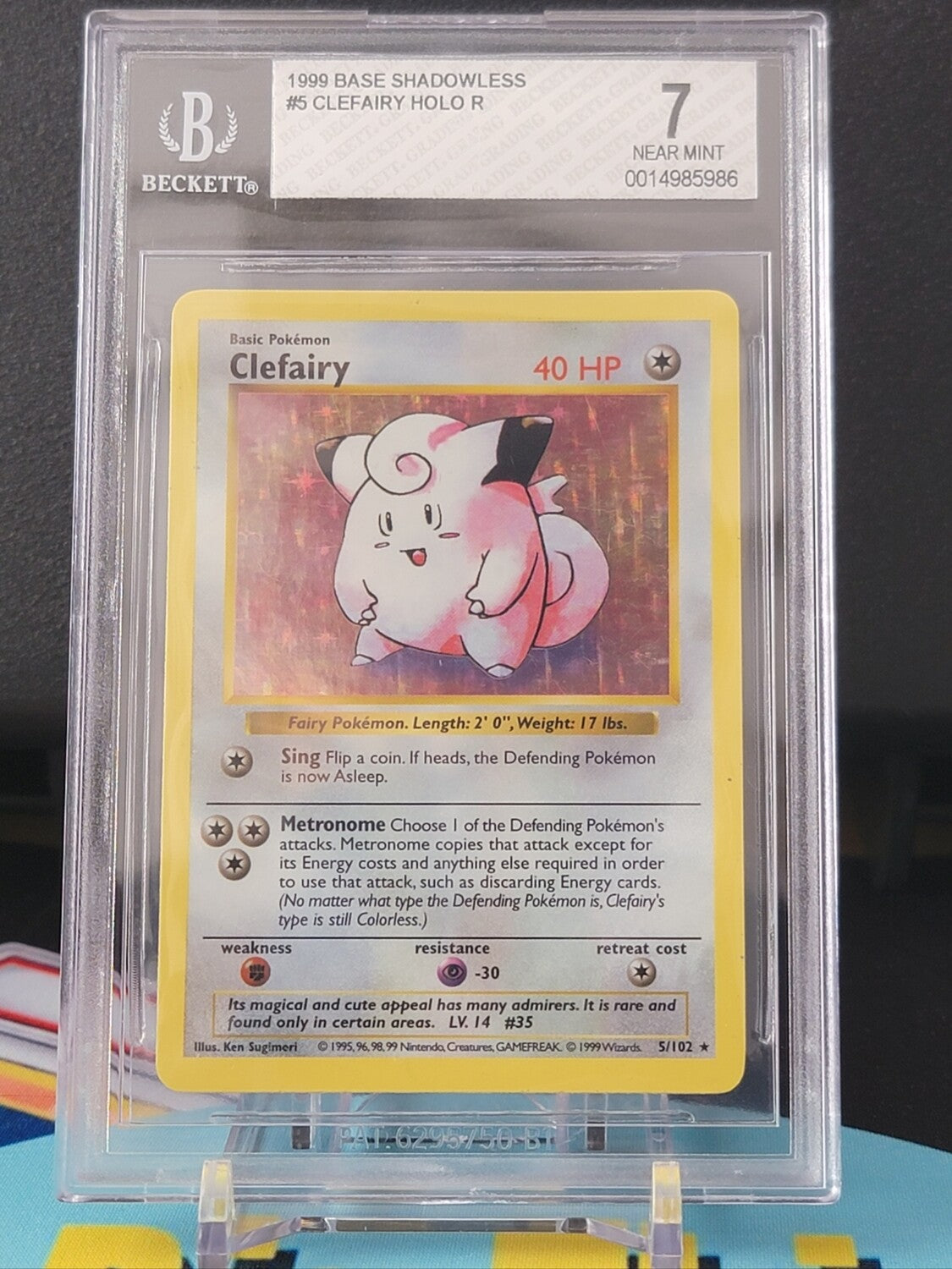 Shadowless Base Set Clefairy Holo BGS 7