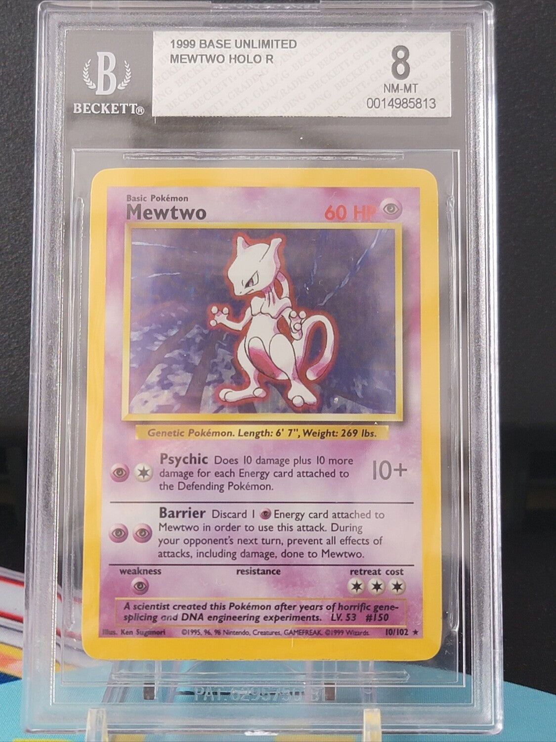 Base Set Mewtwo Holo BGS 8