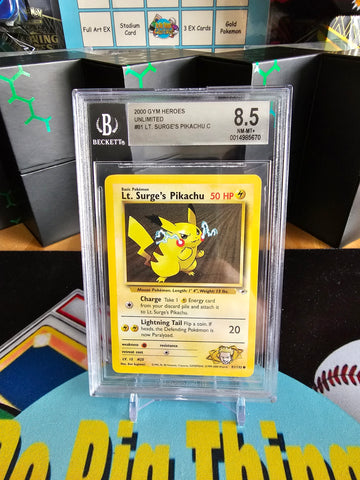 Gym Heroes Lt. Surge's Pikachu BGS 8.5